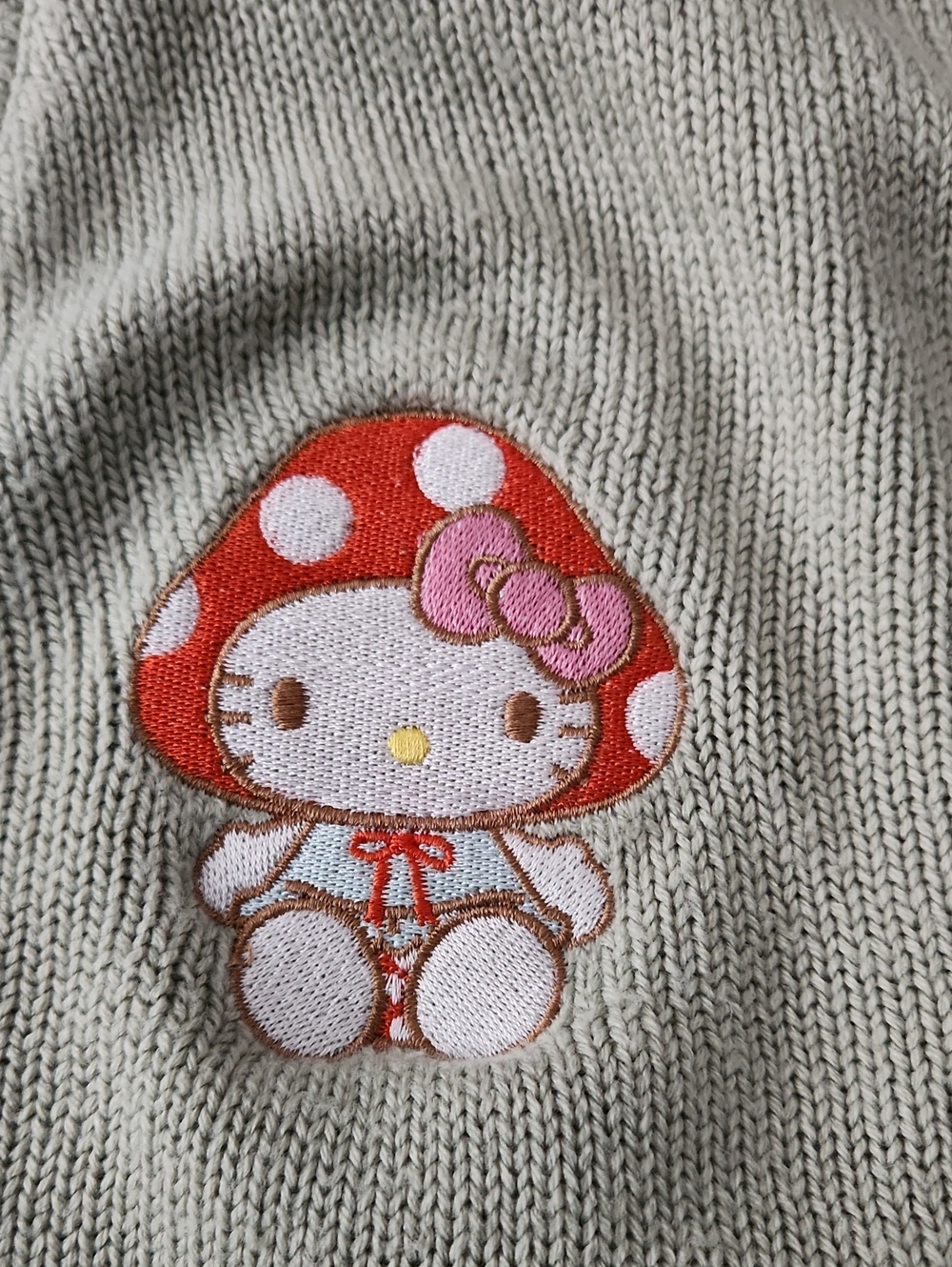 SANRIO Hello Kitty Mushroom Embroidered Girls Skimmer Cardigan - Picture 8 of 16